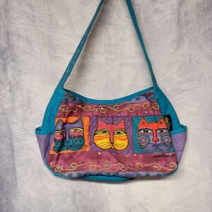 Laurel Burch Colorful Cats Shoulder Bag